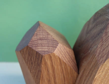 soliflore vase bois massif forme cristaux minéraux